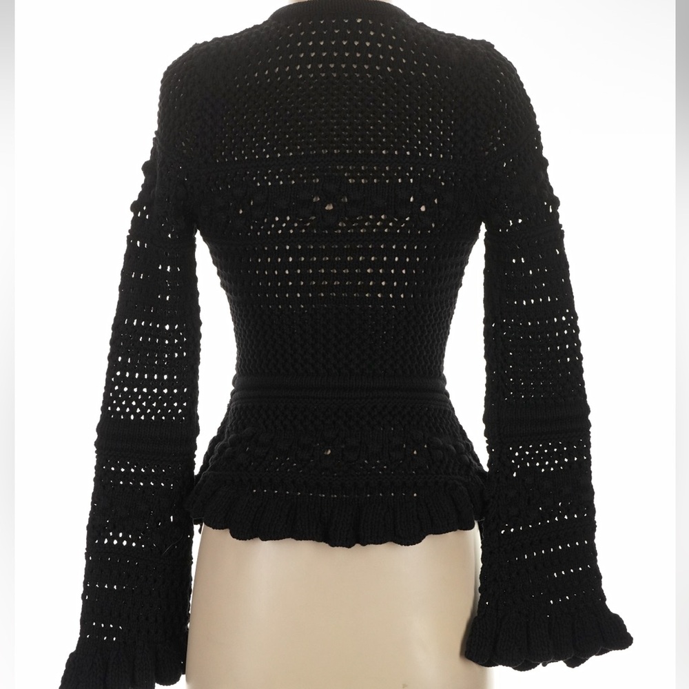 L'Agence Kiva Black Crochet Cardigan NWOT - Picture 9 of 10